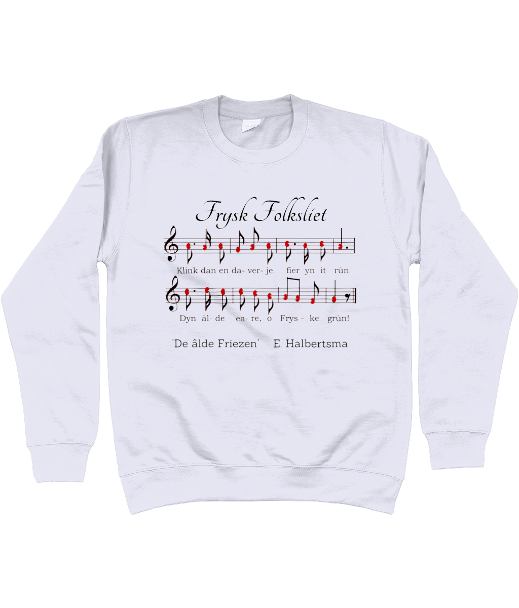 Lichte sweatshirt met tekst Frysk Folksliet