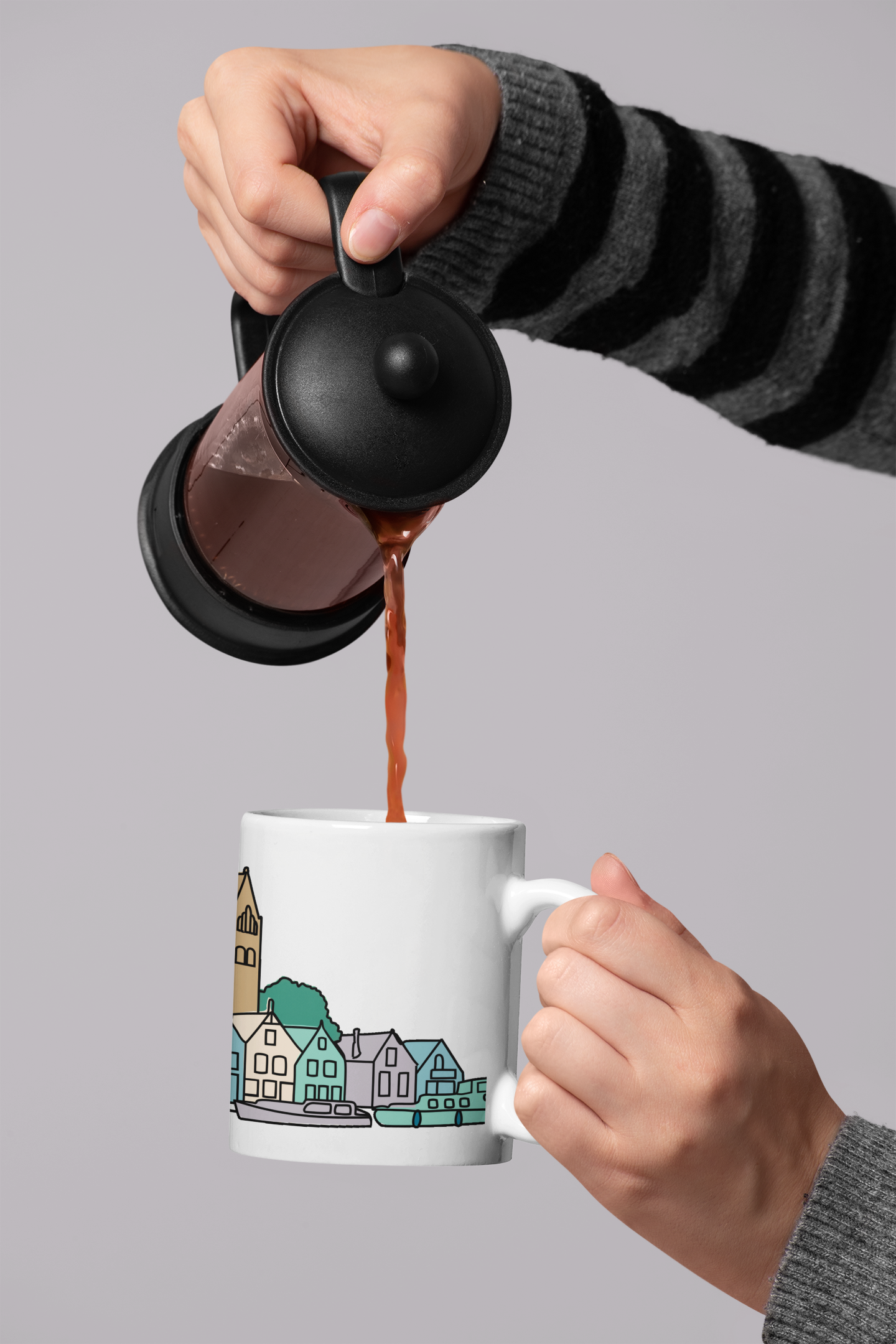 Beker skyline Grou kade met een paar huisjes