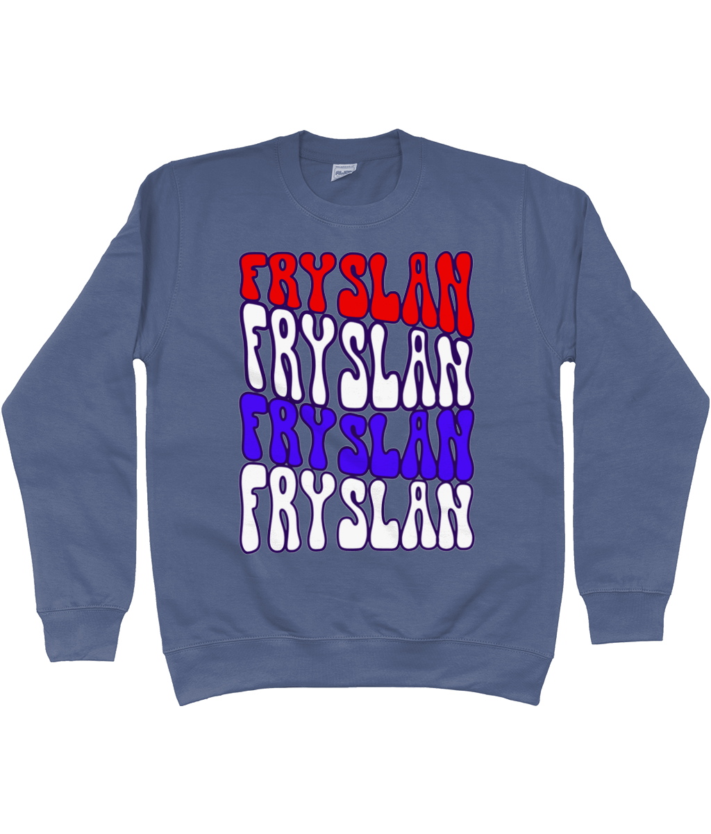 Donker sweatshirt met viermaal Fryslân tekst