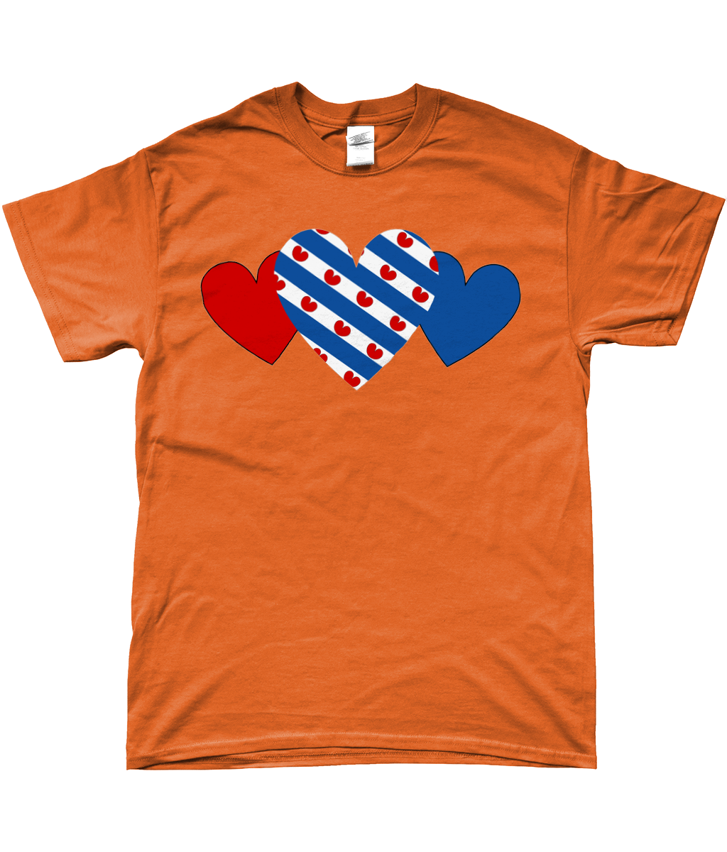 Fries T-shirt met drie harten
