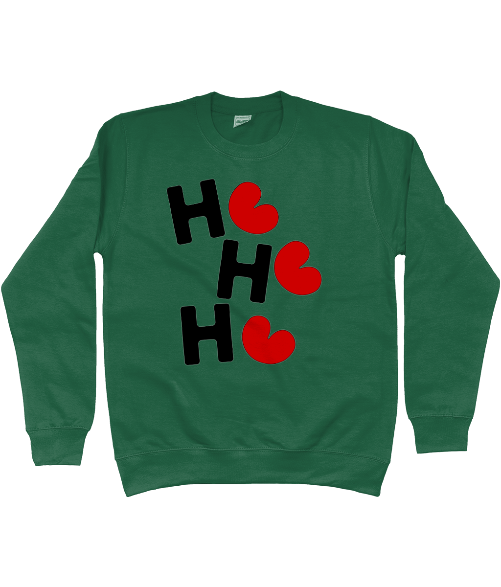 Kersttrui HO HO HO pompeblêd