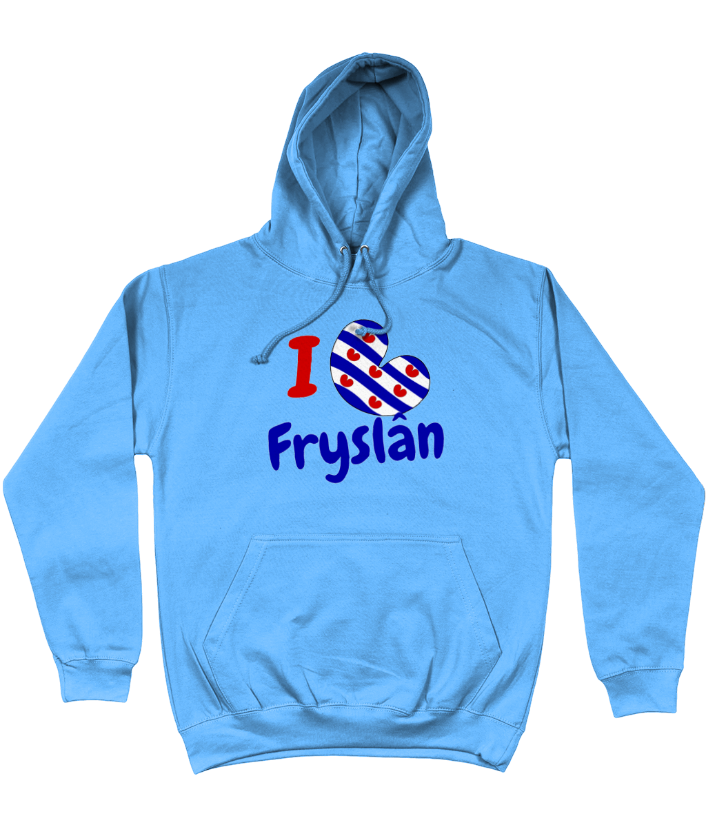 Lichtblauwe hoodie met tekst I Love Fryslân