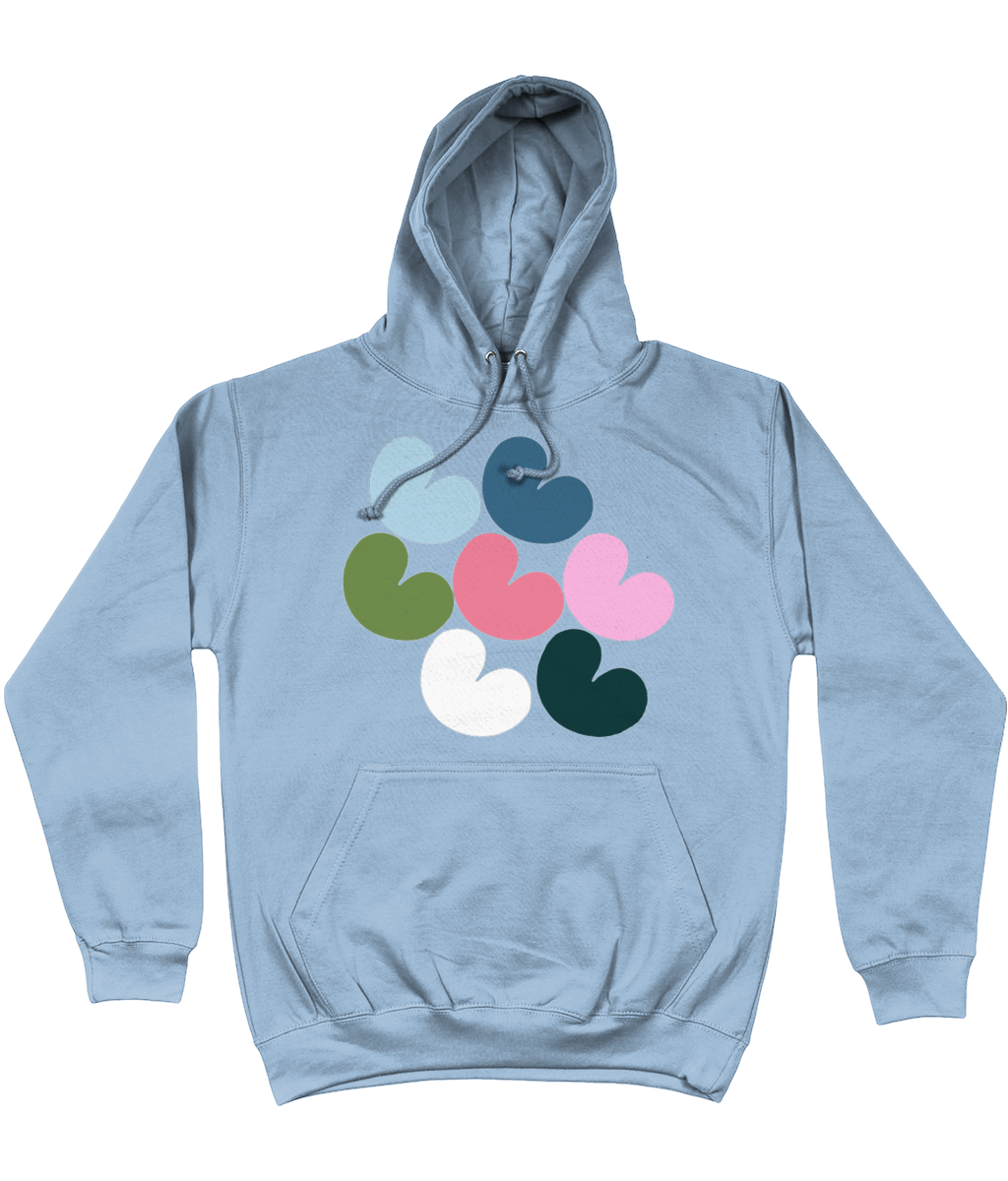 Lichtblauwe hoodie met pastel pompeblêden