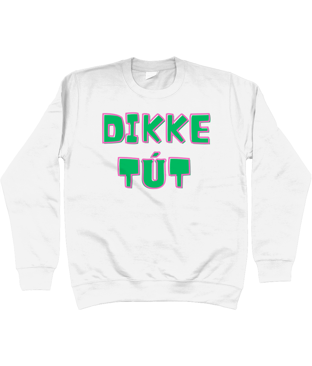 Witte sweatshirt met tekst Dikke tút