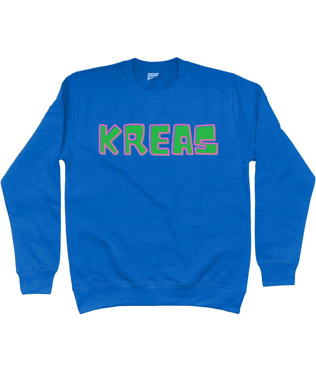 Blauw sweatshirt met tekst Kreas