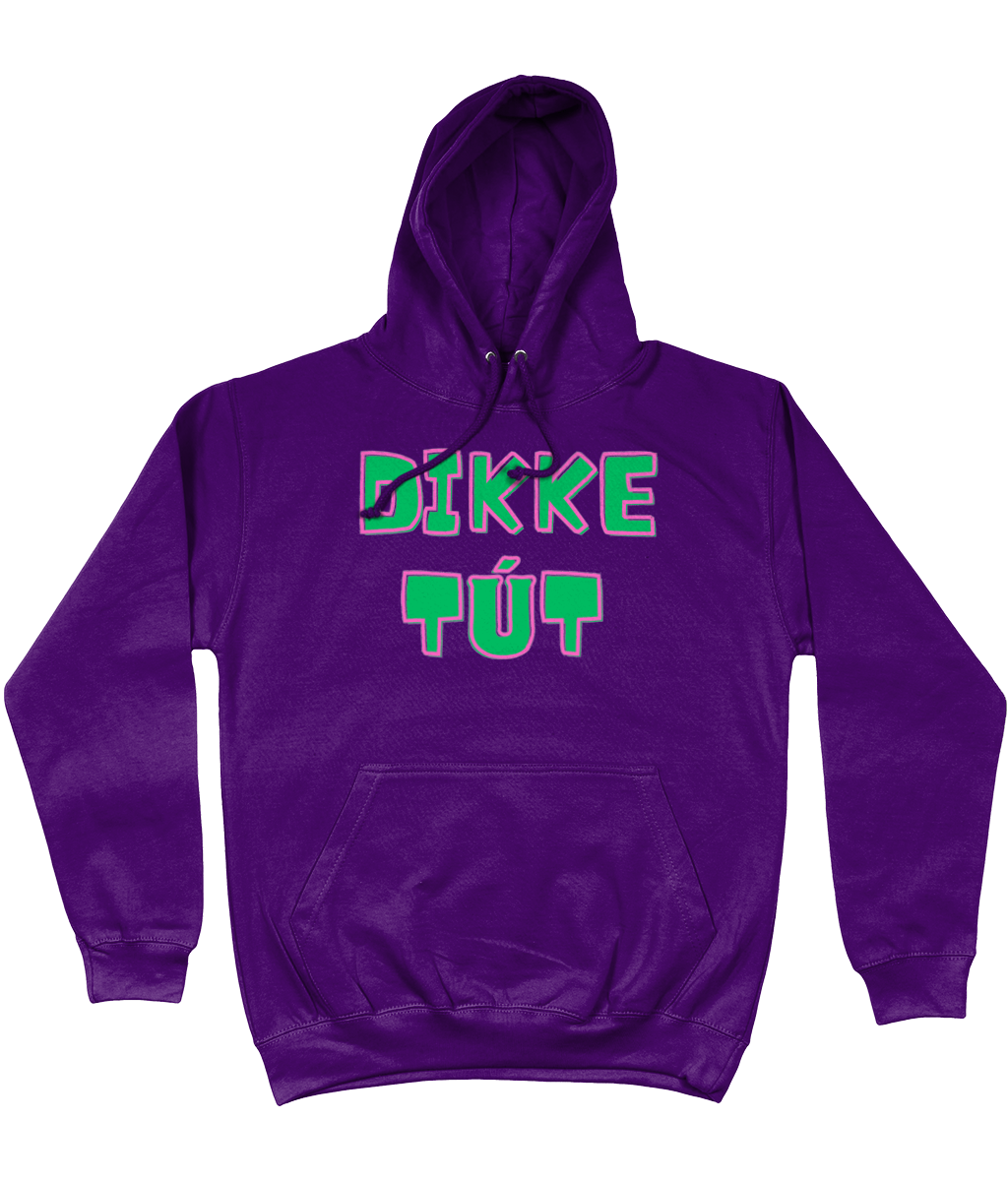 Paarse hoodie met tekst Dikke tút