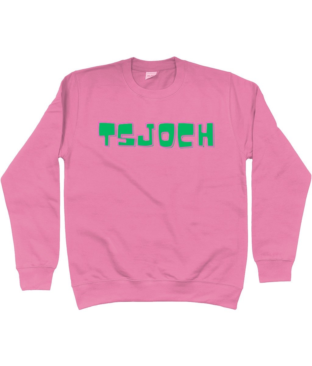Roze sweatshirt met tekst Tsjoch