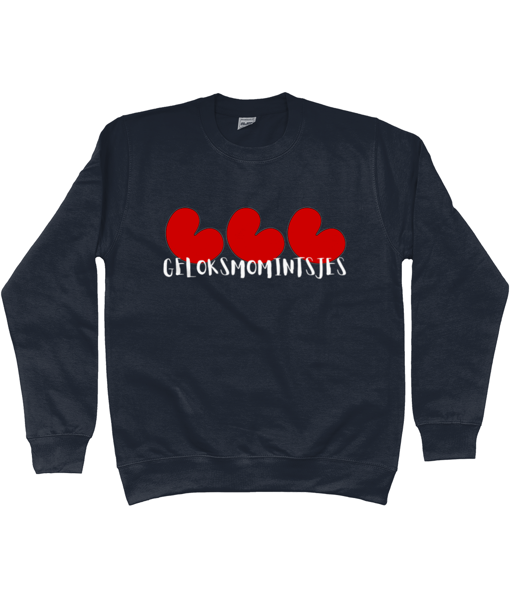Friese sweater Geloksmomintsjes met pompeblêden in black – FrieseCreaties.nl