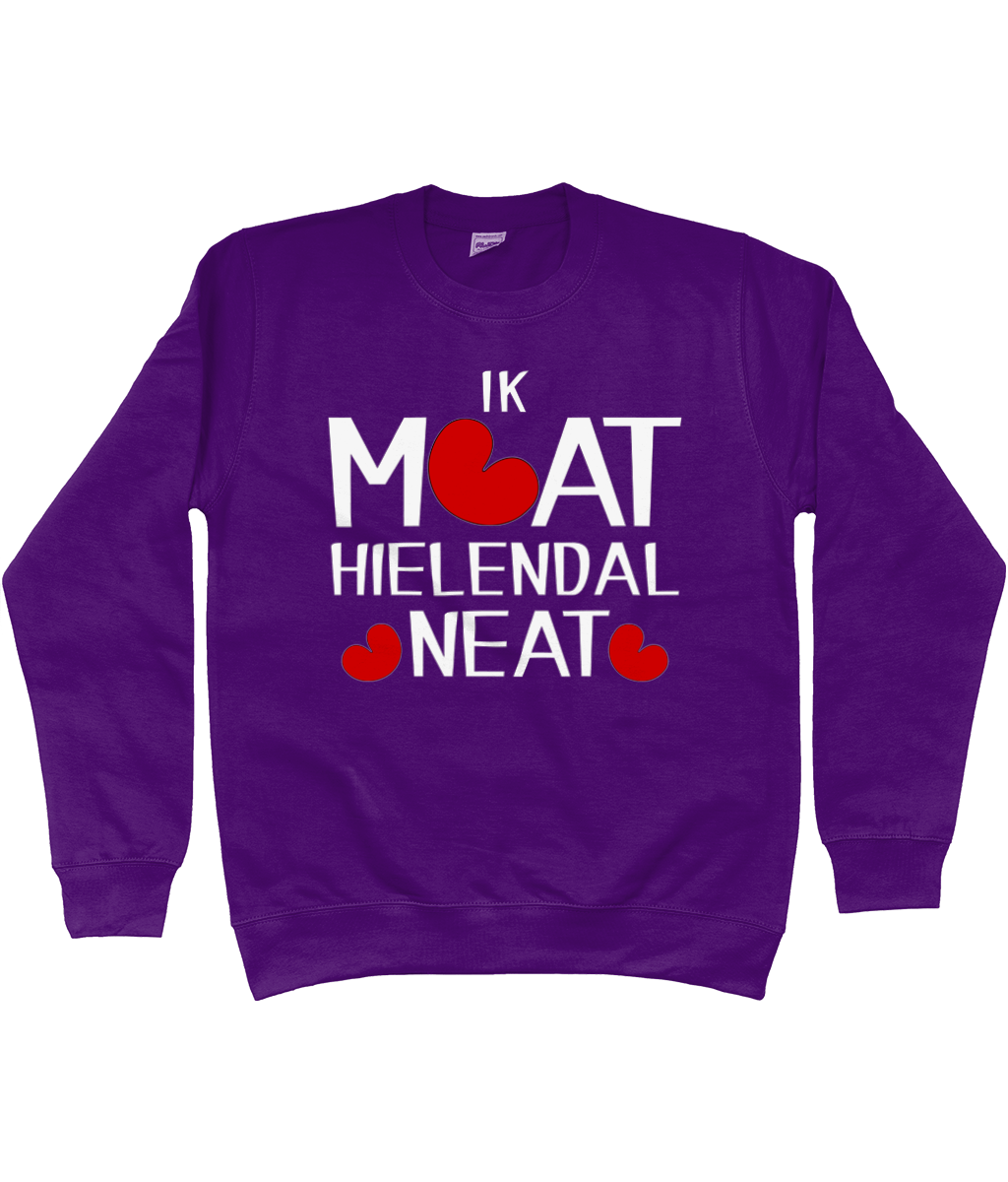 Friese sweater met de tekst Ik moet helemaal niets, verkrijgbaar in verschillende kleuren