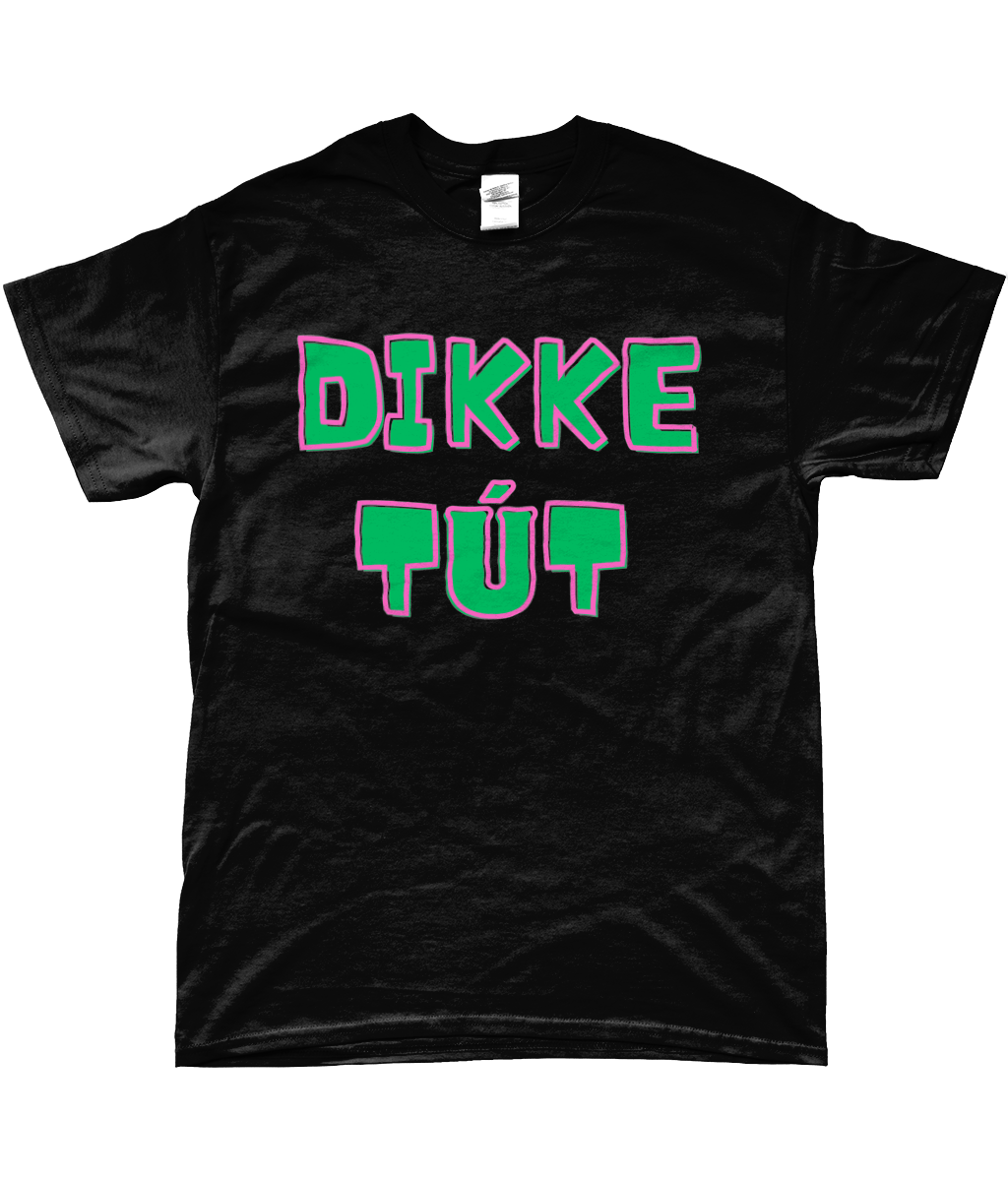 Fries T-shirt zwart met tekst Dikke tút