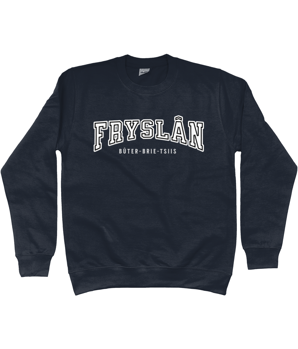 Zwart sweater met de tekst Fryslân – Bûter-Brie-Tsiis.