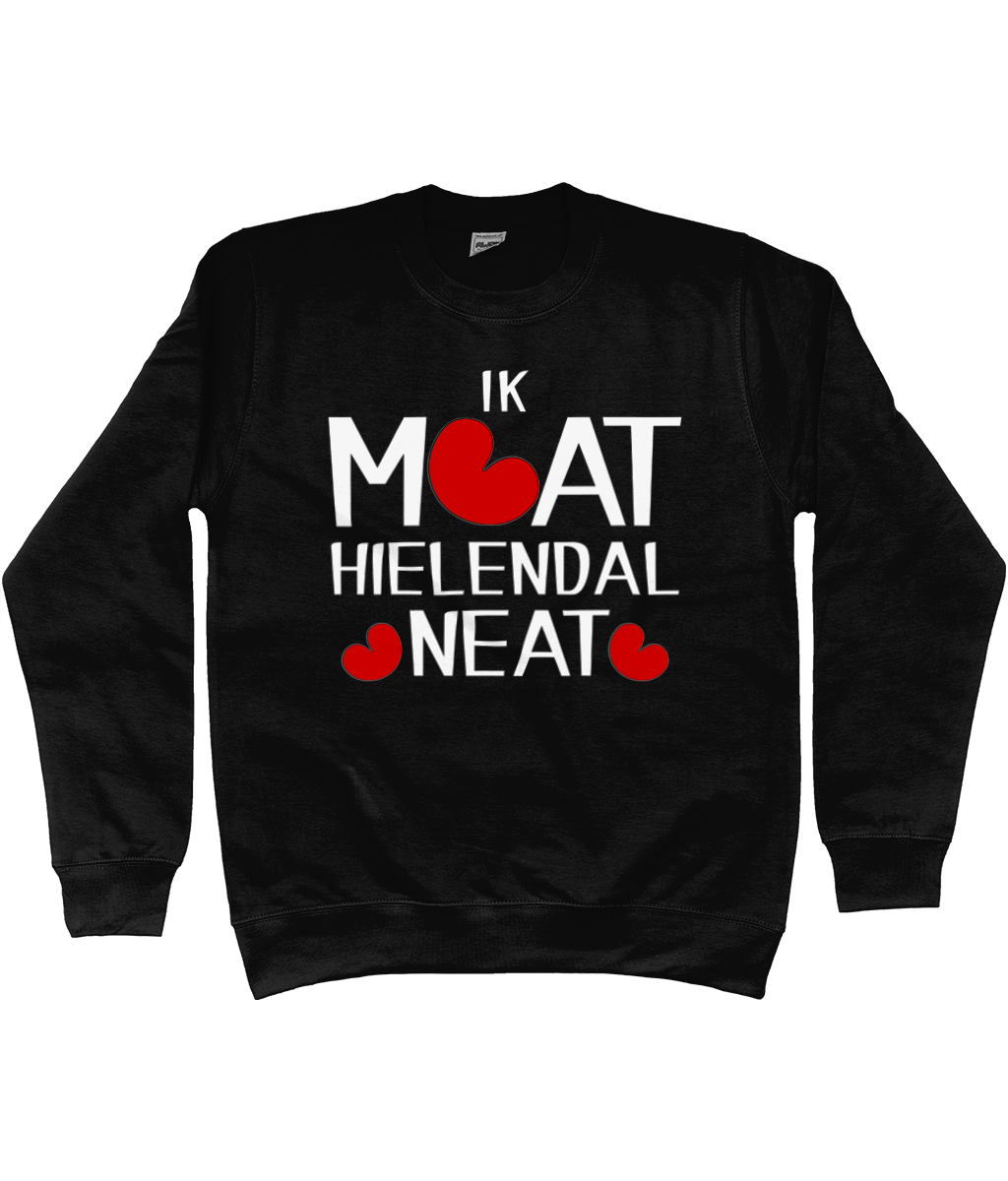Friese sweater met de tekst Ik moet helemaal niets, verkrijgbaar in verschillende kleuren