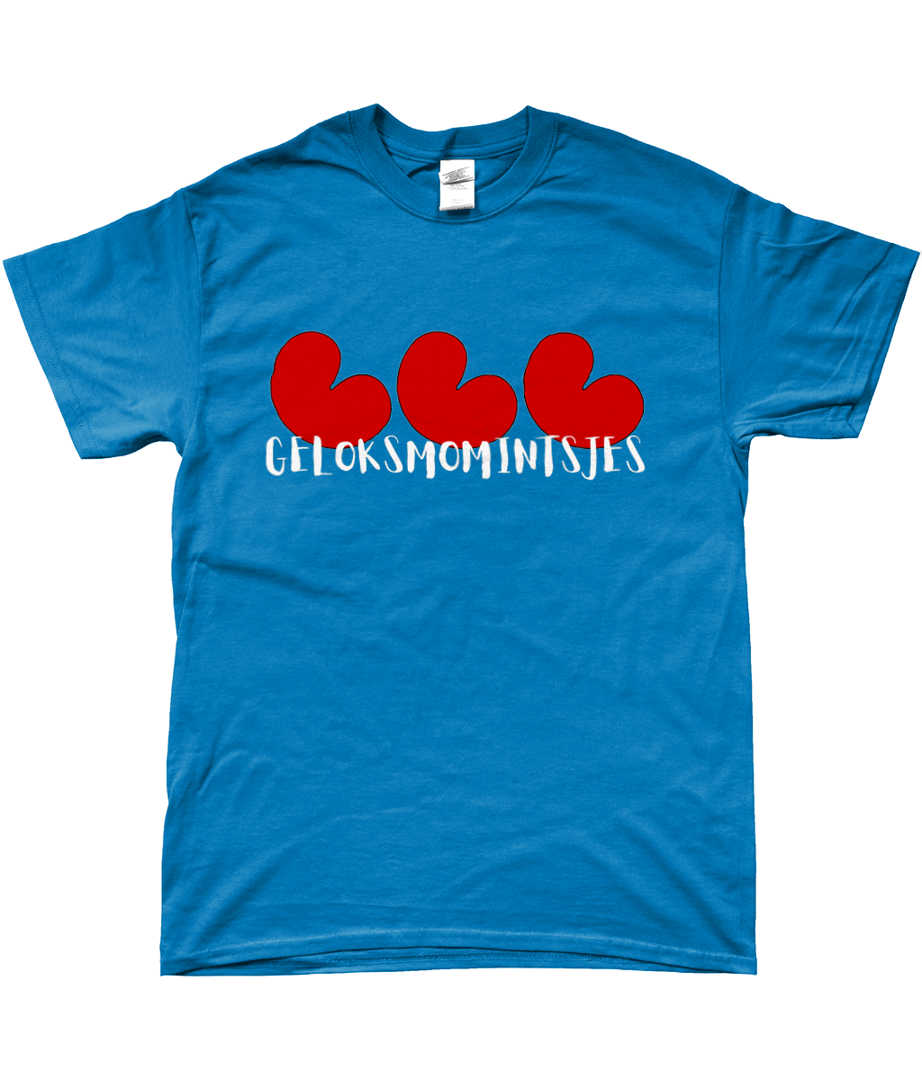 Fries T-shirt Geloksmomintsjes met pompeblêden in  blauw – FrieseCreaties.nl