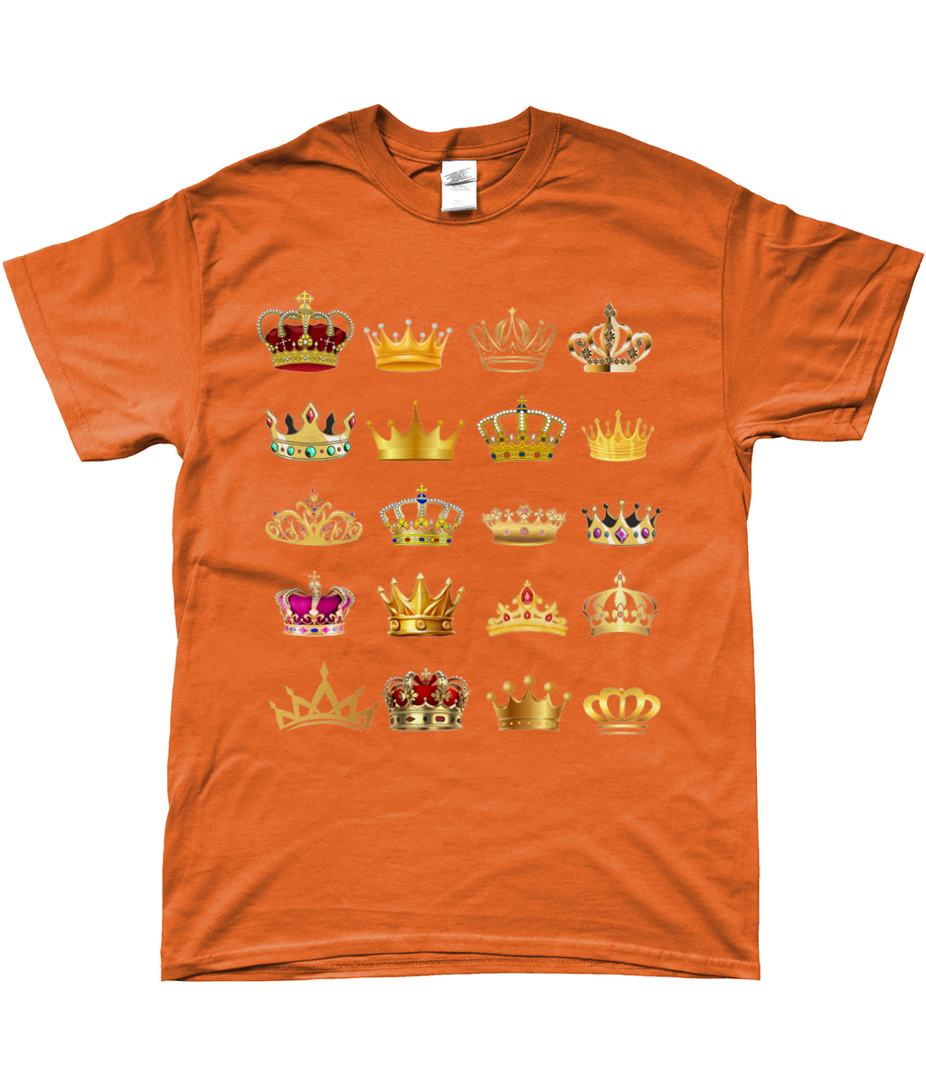 Koningsdag T-shirt met verschillende kronen