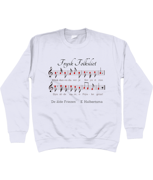Lichte sweatshirt met tekst Frysk Folksliet