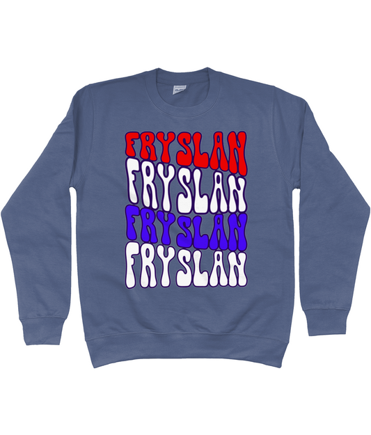 Donker sweatshirt met viermaal Fryslân tekst