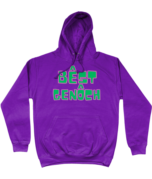 Paarse hoodie met tekst Bêst Genôch