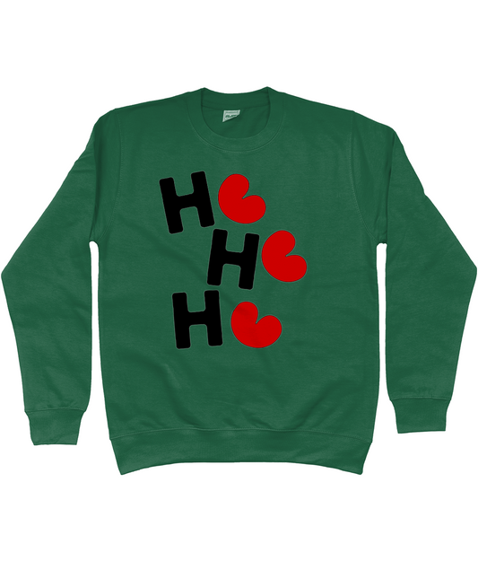 Kersttrui HO HO HO pompeblêd