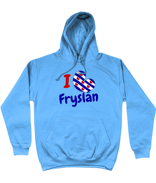 Lichtblauwe hoodie met tekst I Love Fryslân