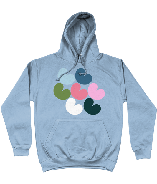 Lichtblauwe hoodie met pastel pompeblêden