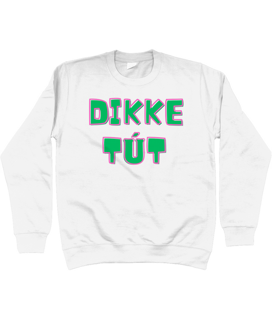 Witte sweatshirt met tekst Dikke tút