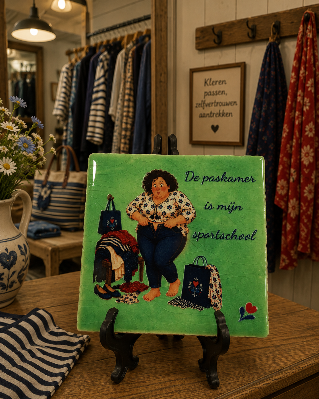 Tegeltje De Dametjes van Fryslân – De paskamer is mijn sportschool