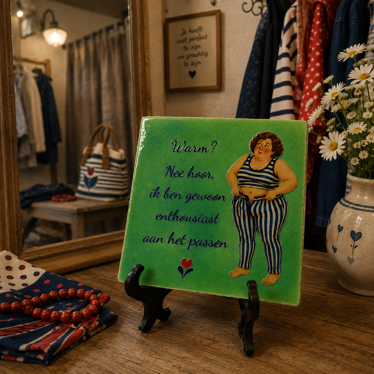 Tegeltje Amarins – Warm? Nee hoor, ik ben gewoon enthousiast aan het passen