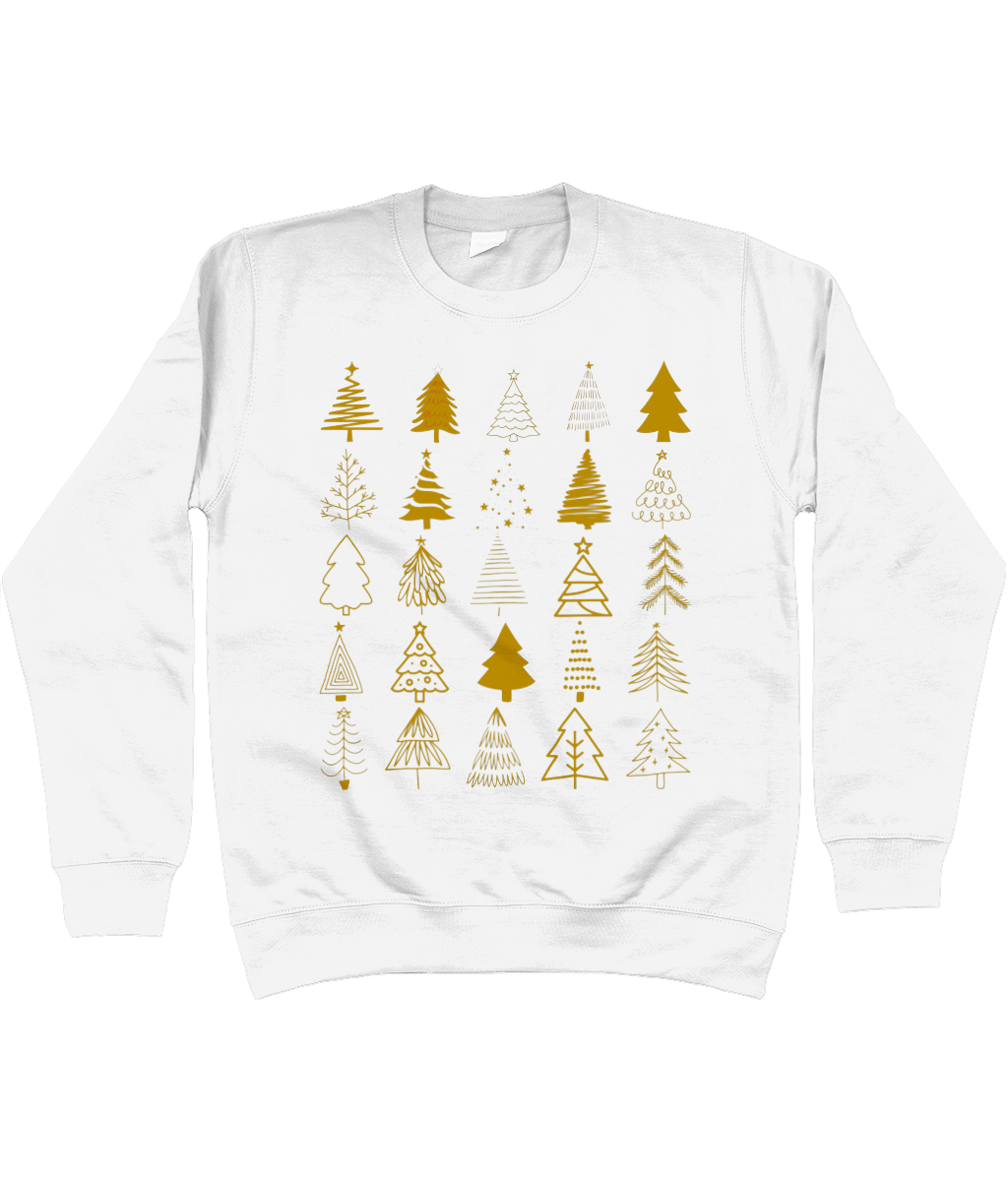 Kersttrui Kerstboompjes goud