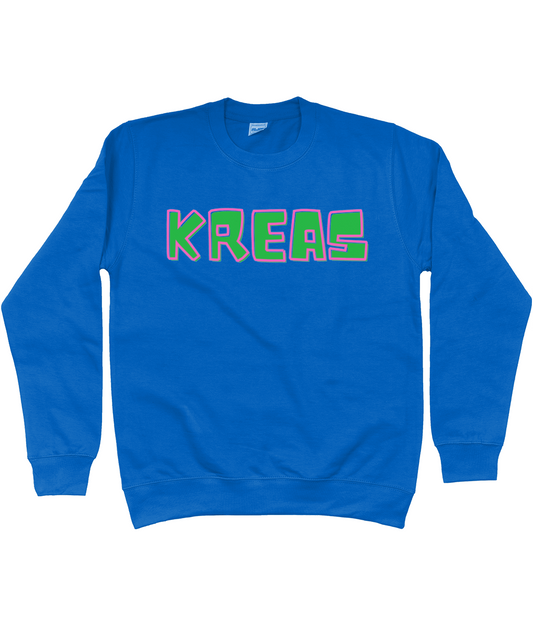 Blauw sweatshirt met tekst Kreas