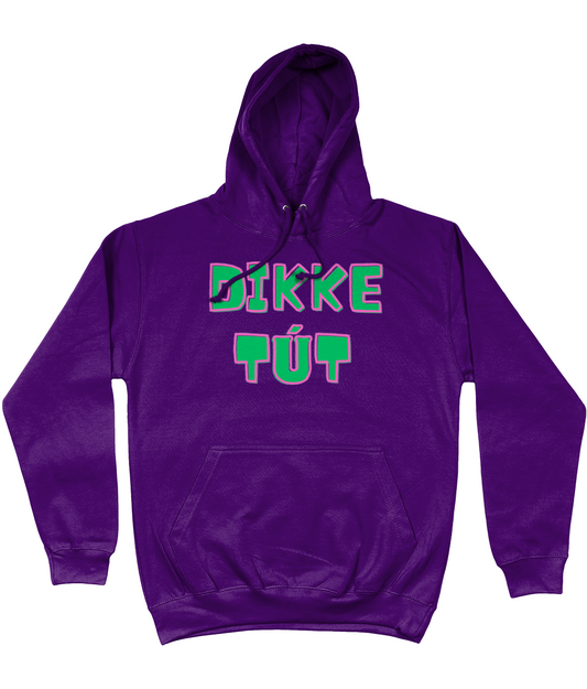 Paarse hoodie met tekst Dikke tút