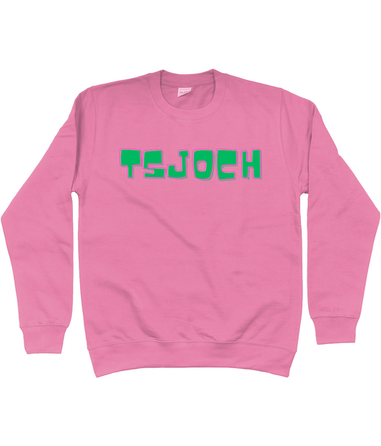 Roze sweatshirt met tekst Tsjoch