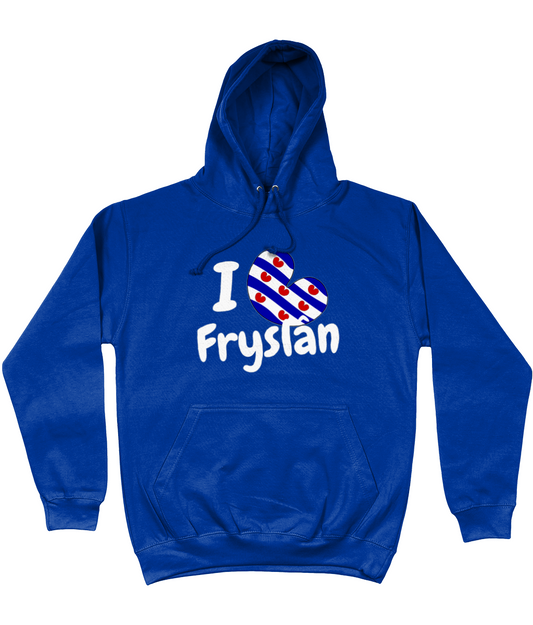 Blauwe hoodie met tekst I Love Fryslân