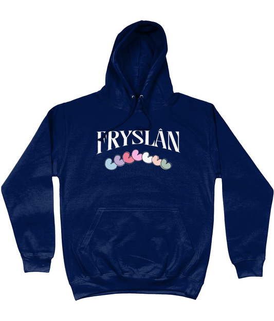 Friese hoodie met kleine pompeblêden en tekst Fryslân