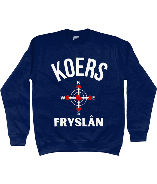 Donker sweatshirt met kompas en pompeblêd
