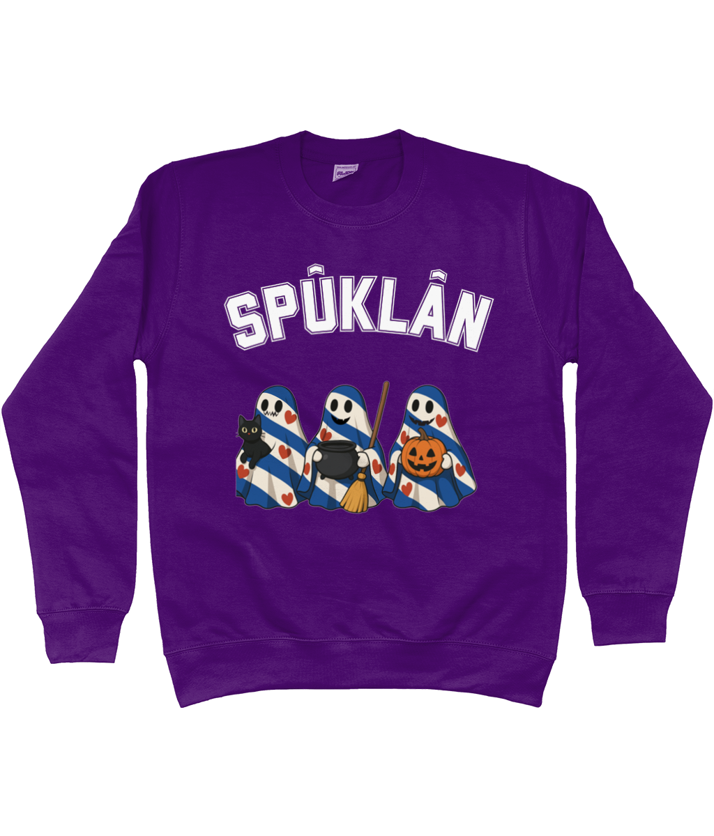 sweater met drie Friese spookjes in Halloween-stijl