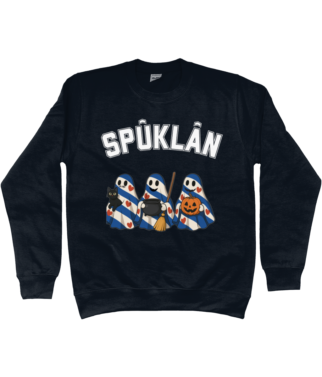 sweater met drie Friese spookjes in Halloween-stijl