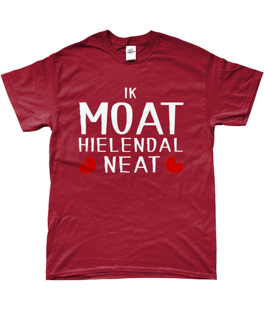 Friese T-shirt met de tekst Ik moet helemaal niets, verkrijgbaar in verschillende kleuren