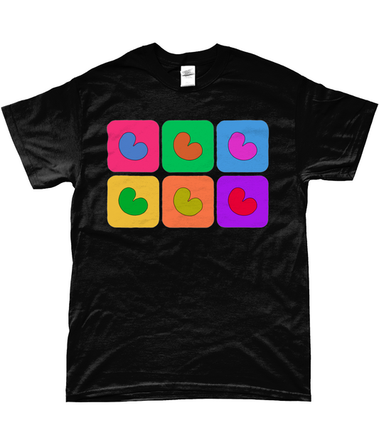 Fries T-shirt zwart met pop-art pompeblêd