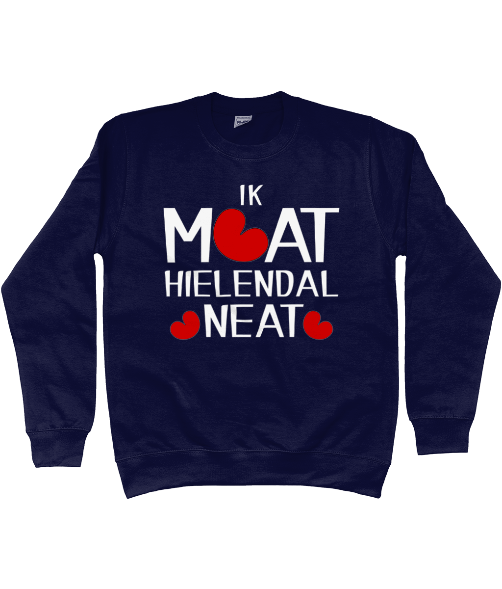 Friese sweater met de tekst Ik moet helemaal niets, verkrijgbaar in verschillende kleuren