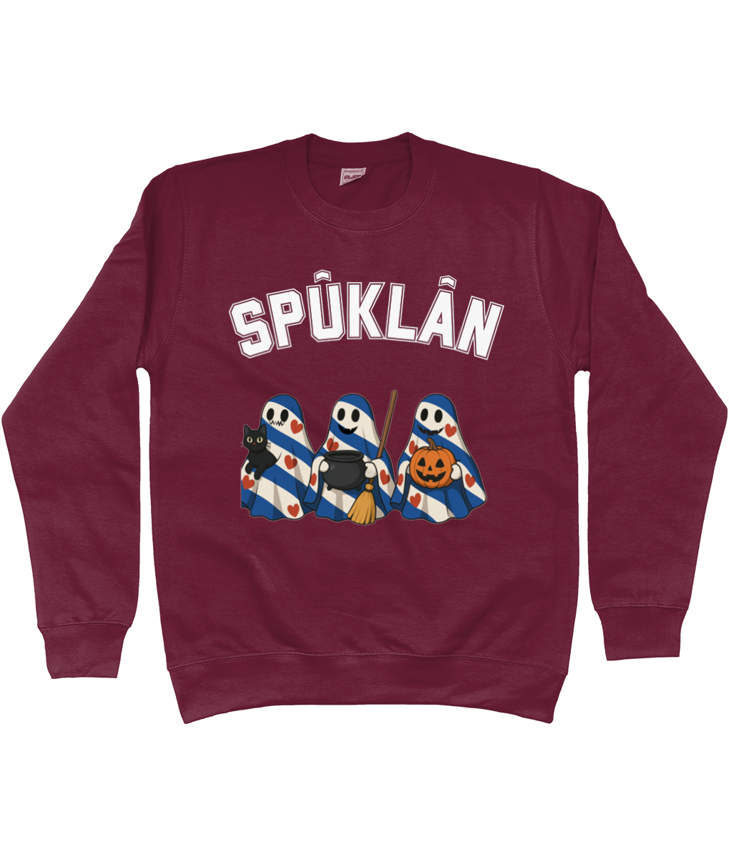 sweater met drie Friese spookjes in Halloween-stijl