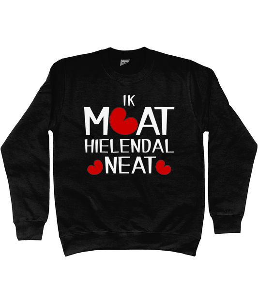 Friese sweater met de tekst Ik moet helemaal niets, verkrijgbaar in verschillende kleuren