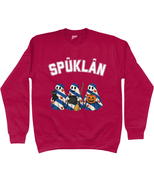 sweater met drie Friese spookjes in Halloween-stijl
