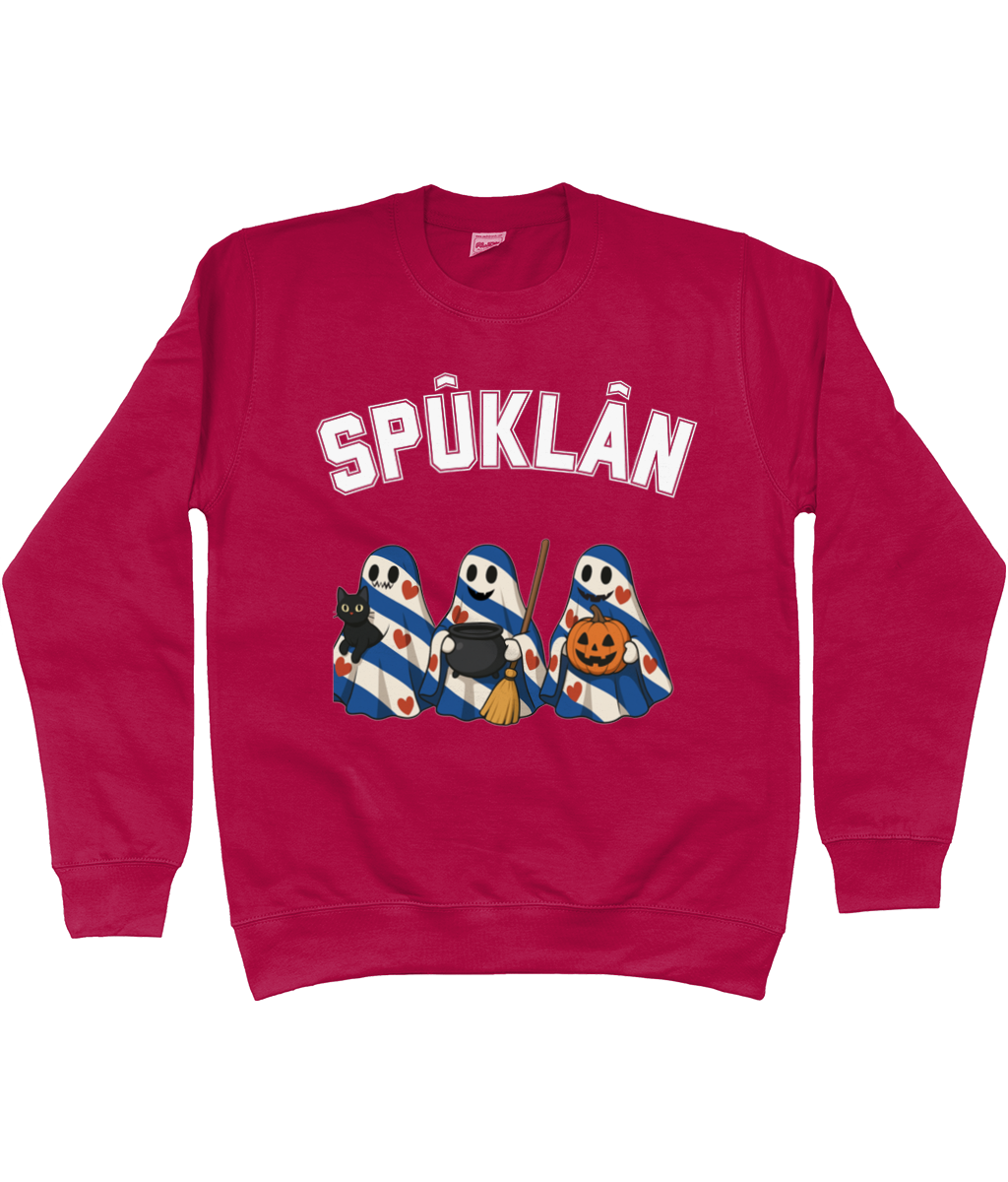 sweater met drie Friese spookjes in Halloween-stijl