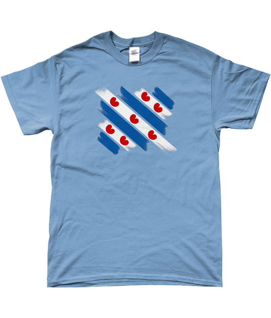 Fries T-shirt met strepen van de Friese vlag