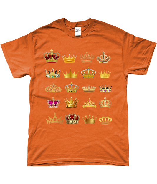 Koningsdag T-shirt met verschillende kronen